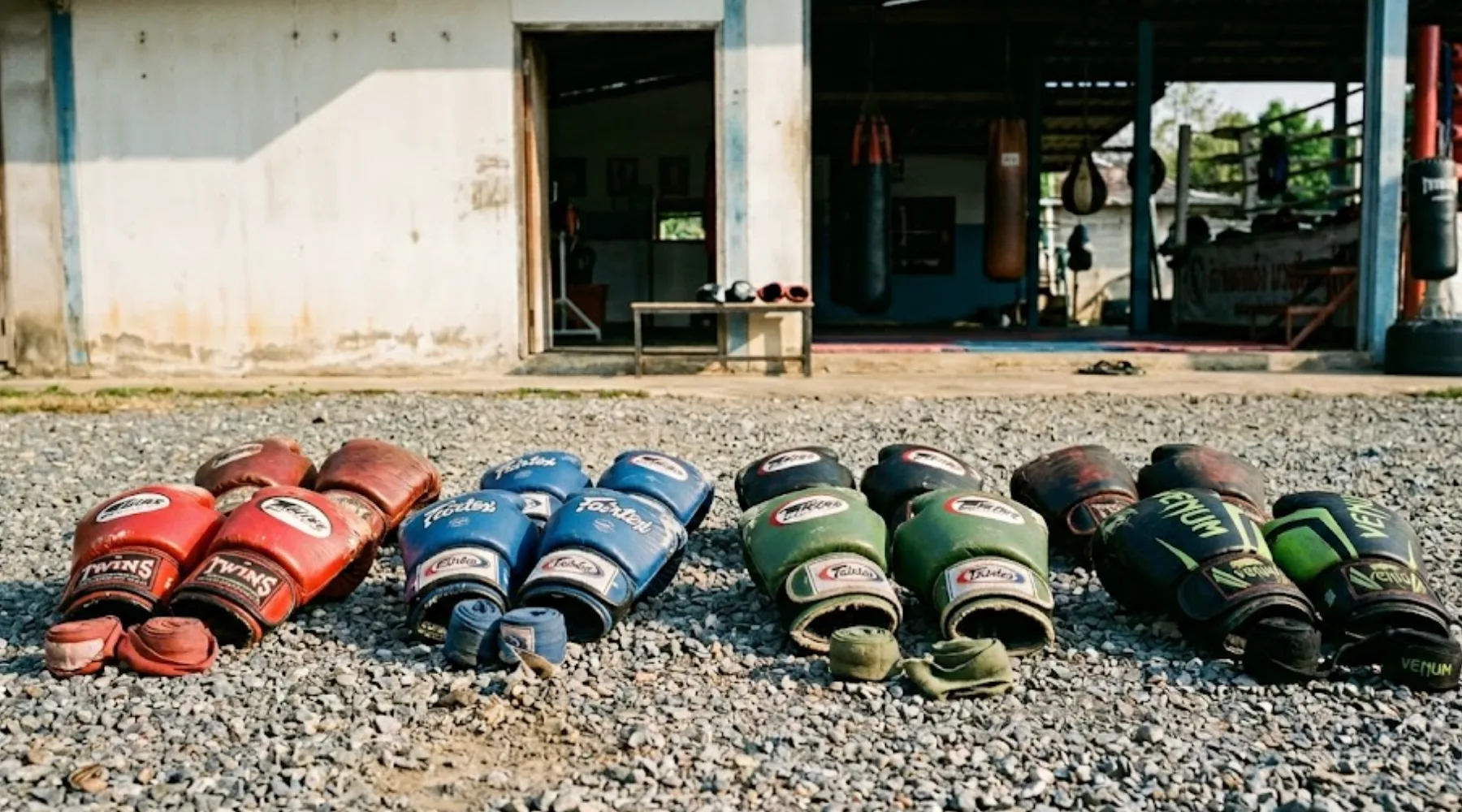 Muay Thai gloves and training gear