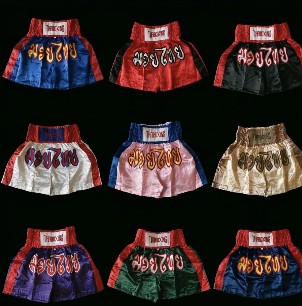 Decorative tourist Muay Thai shorts sold at Bangkok markets