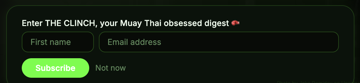 The Clinch newsletter signup