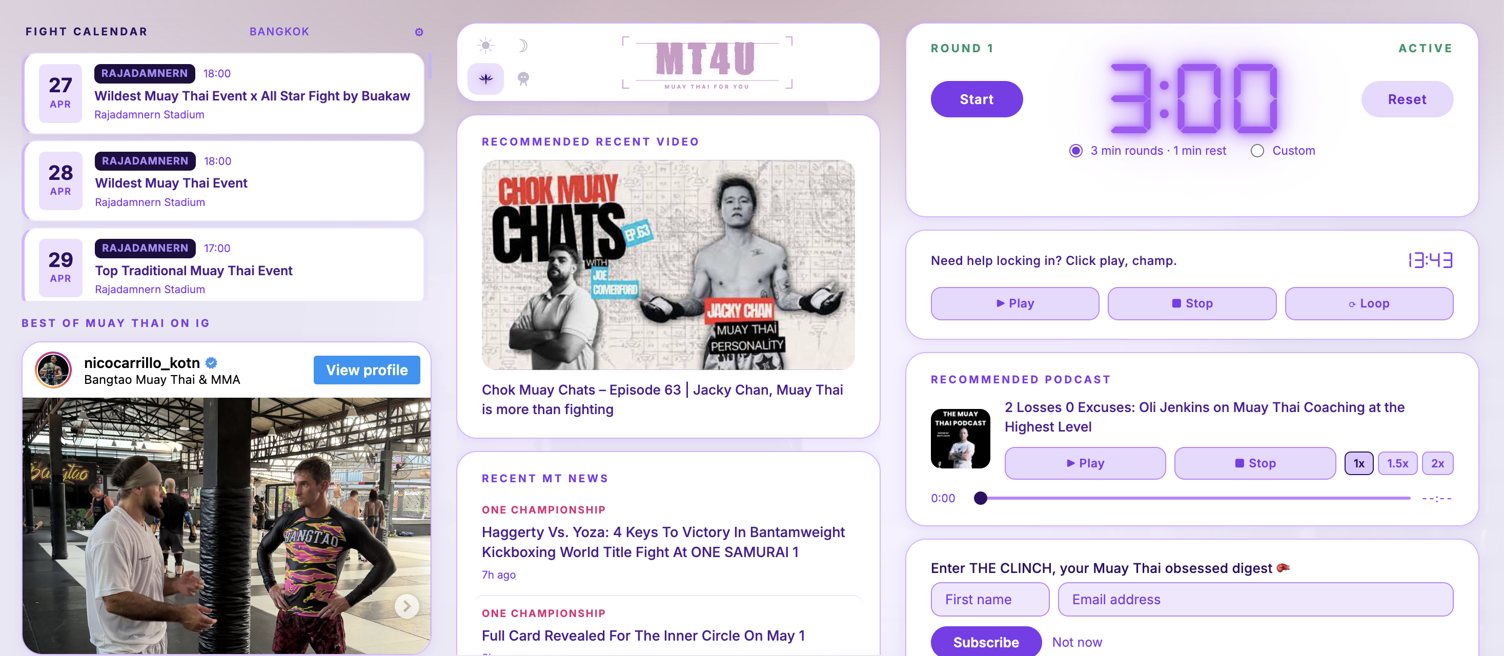 MuayTab in purple theme