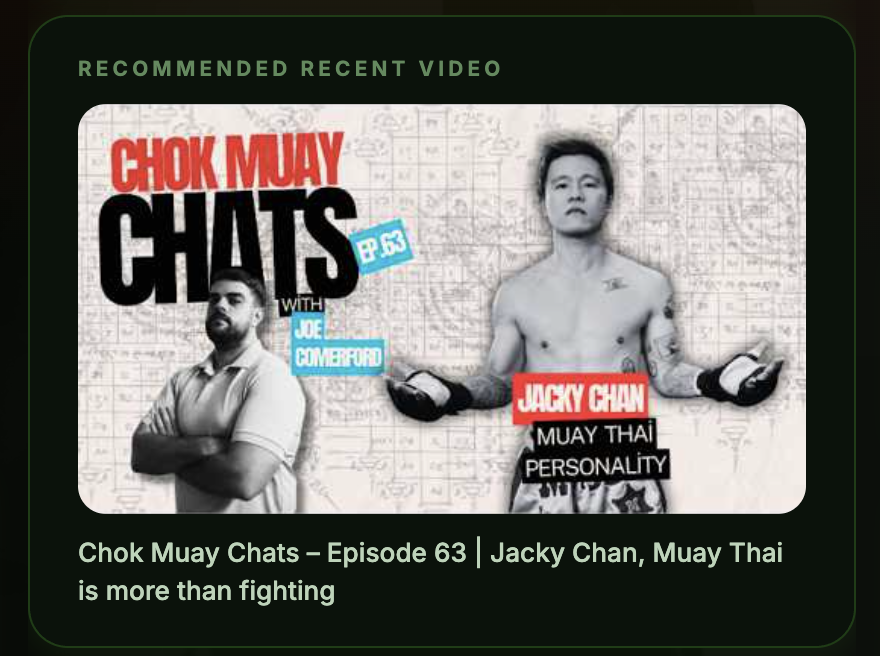 Recommended recent video